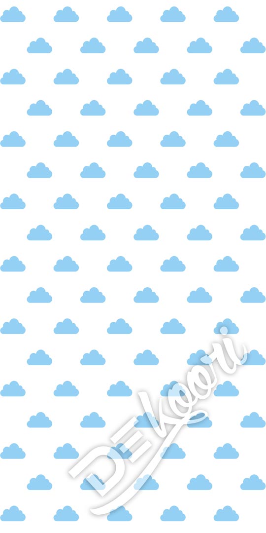 Blue clouds on white background wallpaper - Dekoori image 3