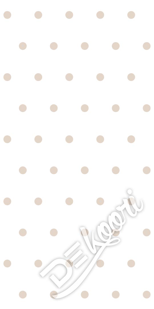 Bílá tapeta s béžovými puntíky, tečkami 5 cm - Dekoori obrázek 3