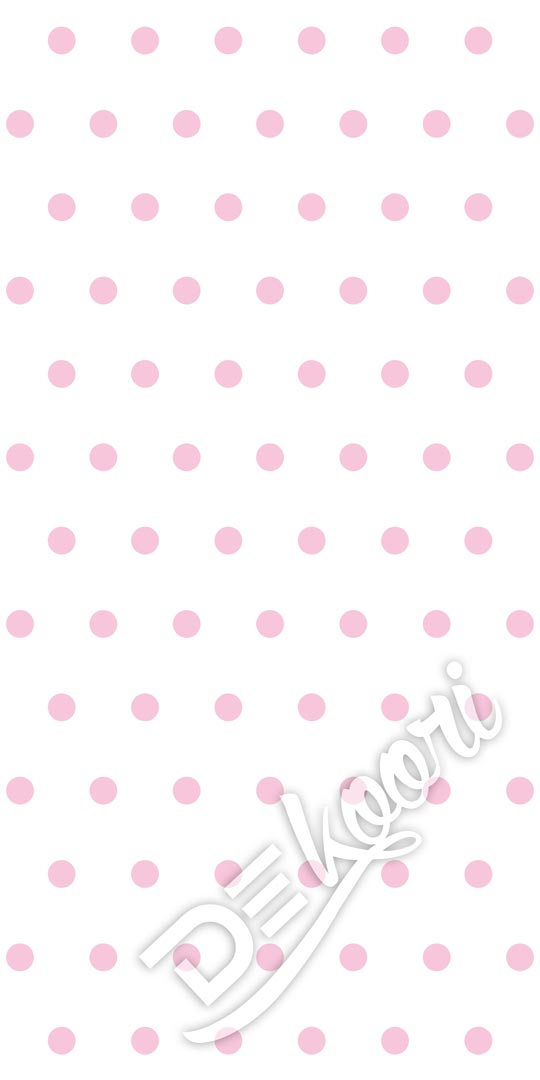 Biała tapeta w różowe kropki, grochy, groszki 5 cm - Dekoori zdjęcie 3