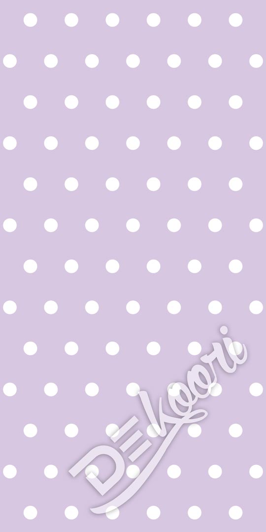 Tapeta fioletowa w białe kropki, groszki, grochy 5 cm - Dekoori zdjęcie 3