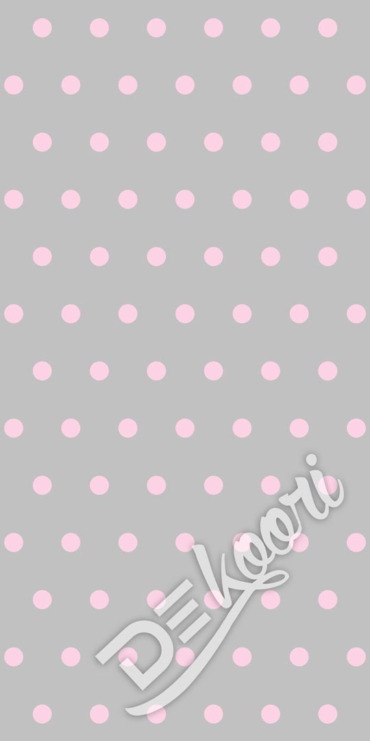 Grey and pink 5 cm dots wallpaper - Dekoori image 3