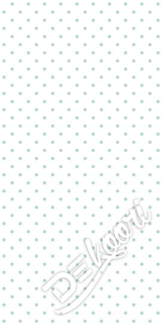 White and mint mini 2 cm dots wallpaper - Dekoori image 3