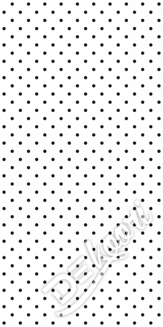 White wallpaper with black mini pin-up 2 cm dots, polka dots - Dekoori image 3