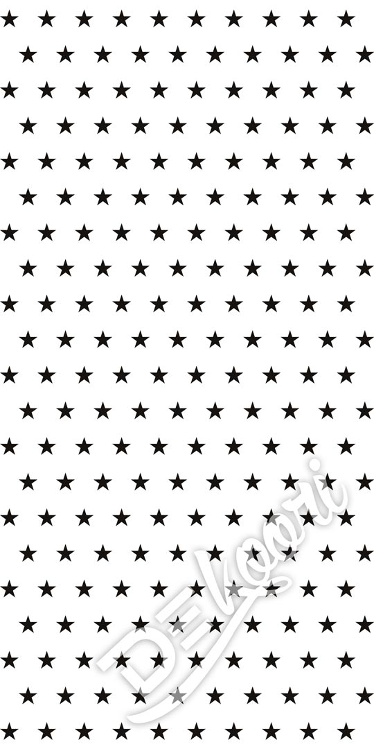 Biela tapeta s čiernymi hviezdami 5 cm - Dekoori obrázok 3