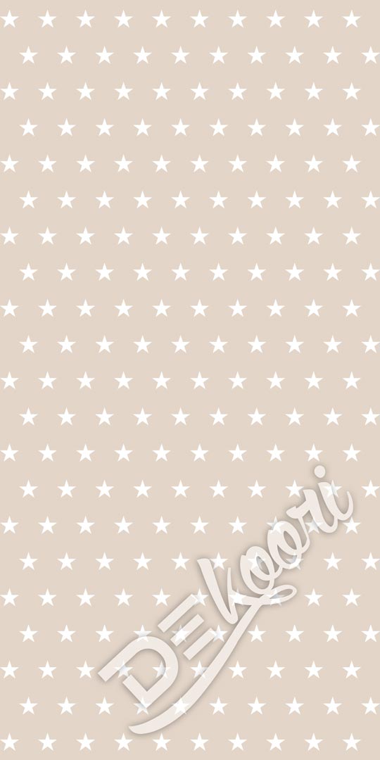 Beżowa tapeta w gwiazdki białe 5 cm - Dekoori zdjęcie 3
