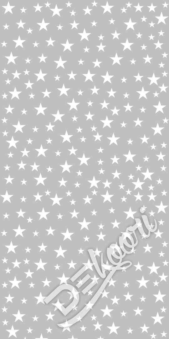 Šedo-bílá tapeta s hvězdami o velikostech 4-6-8 cm - Dekoori obrázek 2