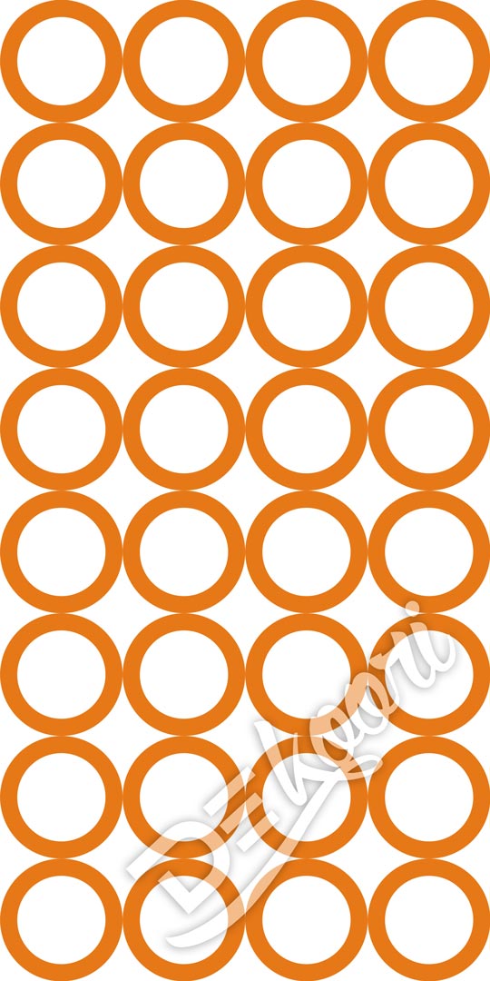 Biała tapeta w pomarańczowe kółka, koła, okręgi - Dekoori zdjęcie 3