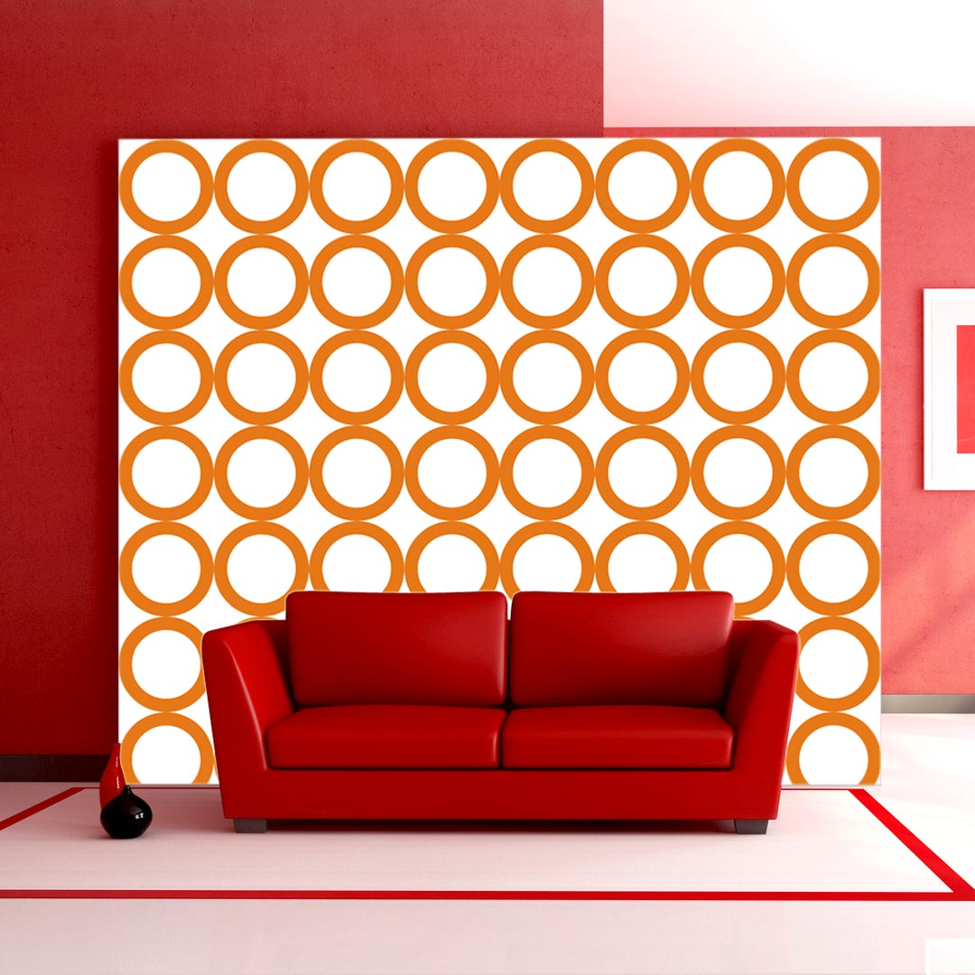 White and orange circles wallpaper - Dekoori image 2