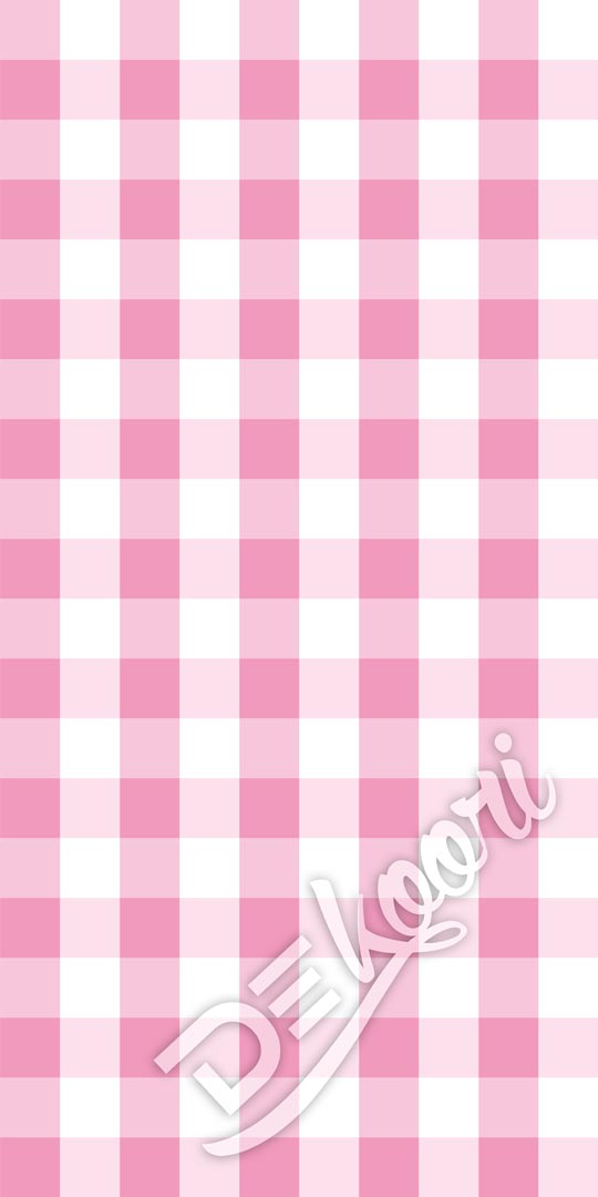 Pink and white 10 cm gingham wallpaper - Dekoori image 3