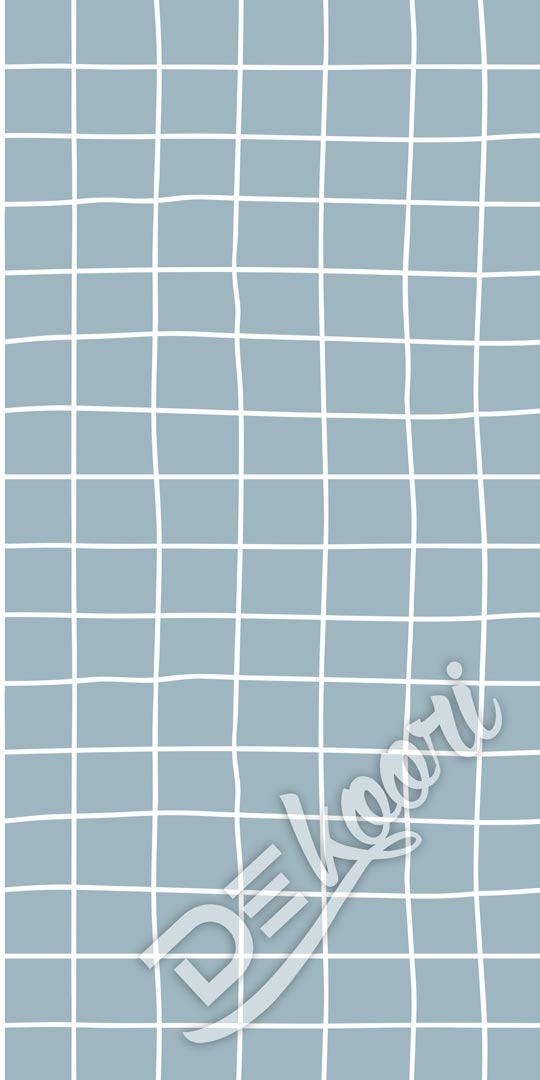 Moderní modrobílá tapeta s nerovným kostkovaným vzorem - Dekoori obrázek 3