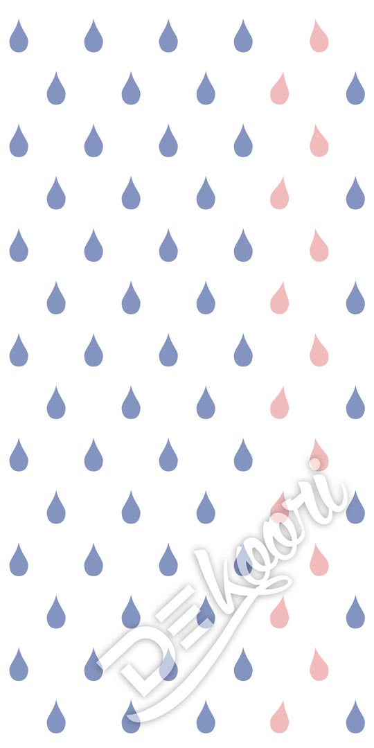 Tapeta kapky vody, deště, barvy Serenity a Rose Quartz (modrá a růžová) - Dekoori obrázek 3