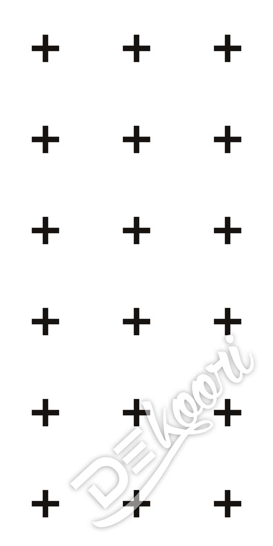 Bílá tapeta + černý křížek (verze bílo-černá) - Dekoori obrázek 3