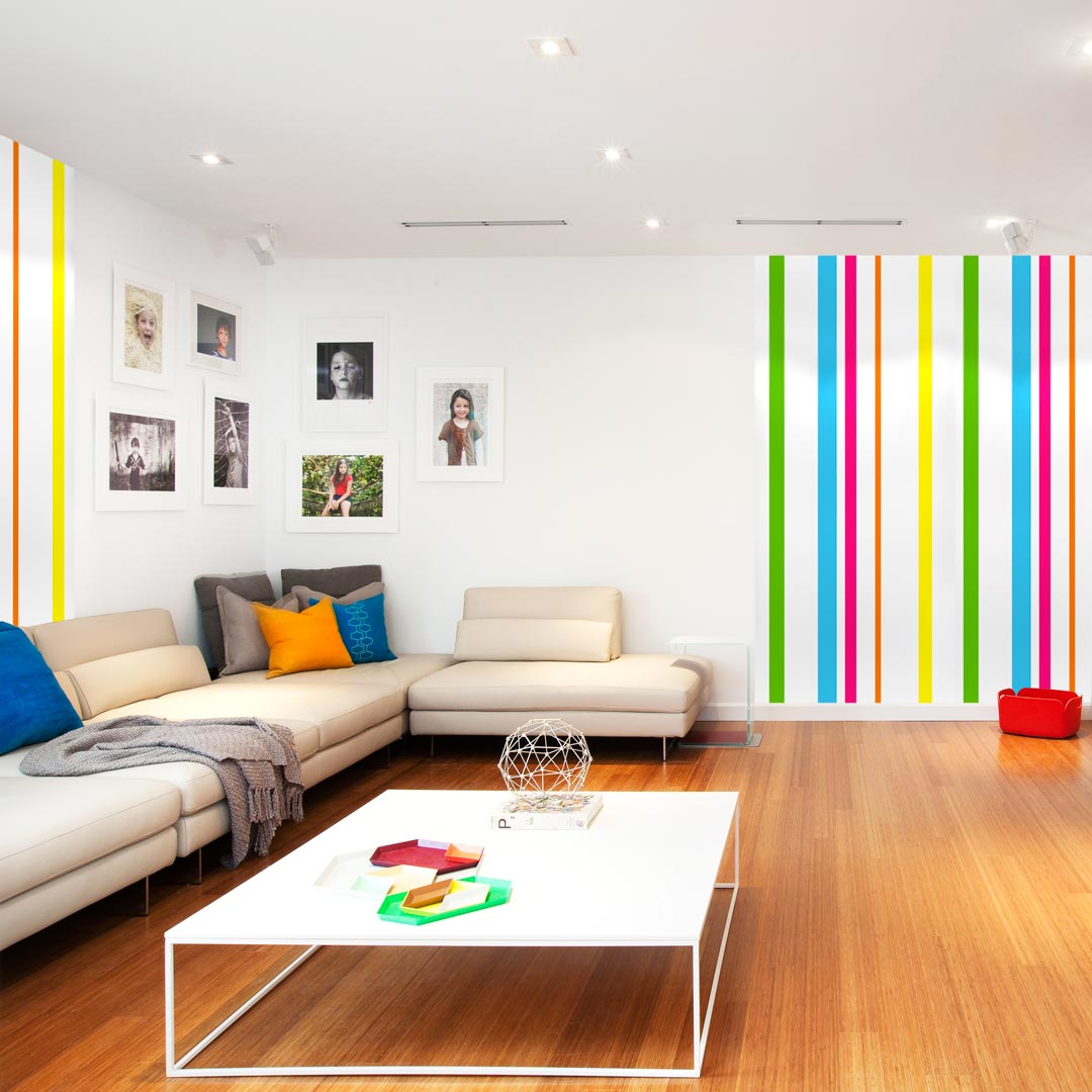 Colourful decorative vertical striped wallpaper - Dekoori image 2