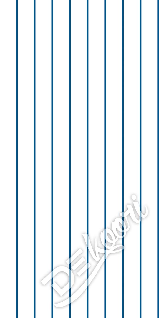 Biela tapeta s modrými pruhmi, zvislé pruhy 1 cm - Dekoori obrázok 3