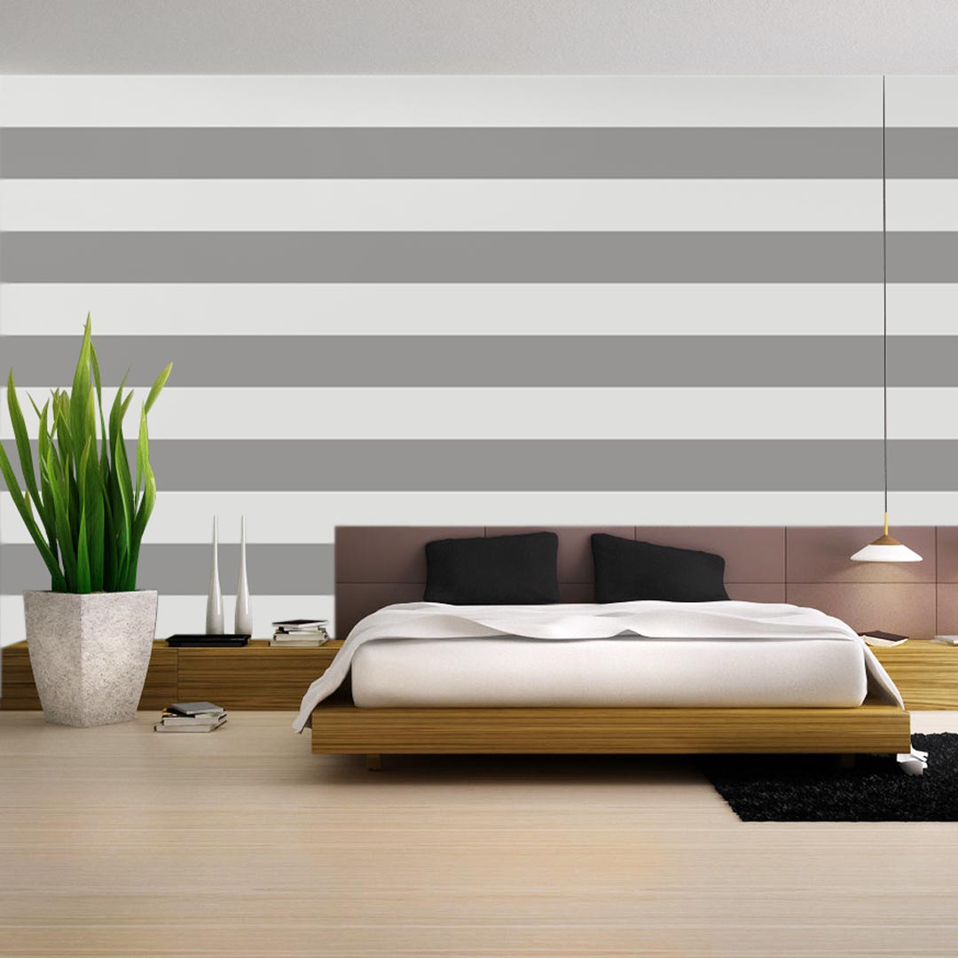 Grey horizontal striped wallpaper - Dekoori image 2