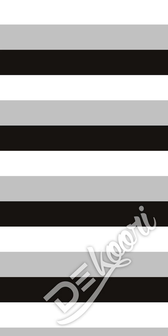 Tapeta s horizontálními pruhy bílými, šedými a černými šířky 15 cm - Dekoori obrázek 2
