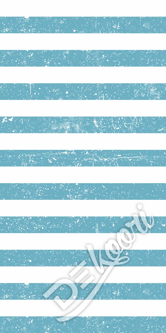 Bílo-modrá tapeta v mořském stylu s vodorovnými pruhy imitujícími opotřebení - Dekoori obrázek 3