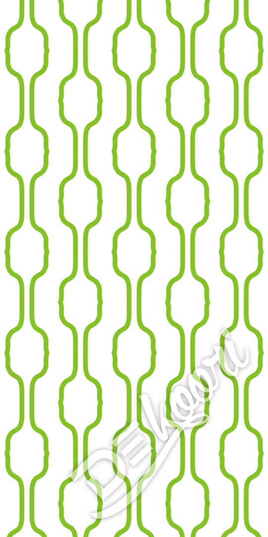 White and green vertical decorative patterns wallpaper - Dekoori image 3