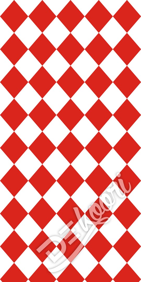 Geometrická tapeta s bielo-červenými kosoštvorcami - Dekoori obrázok 3