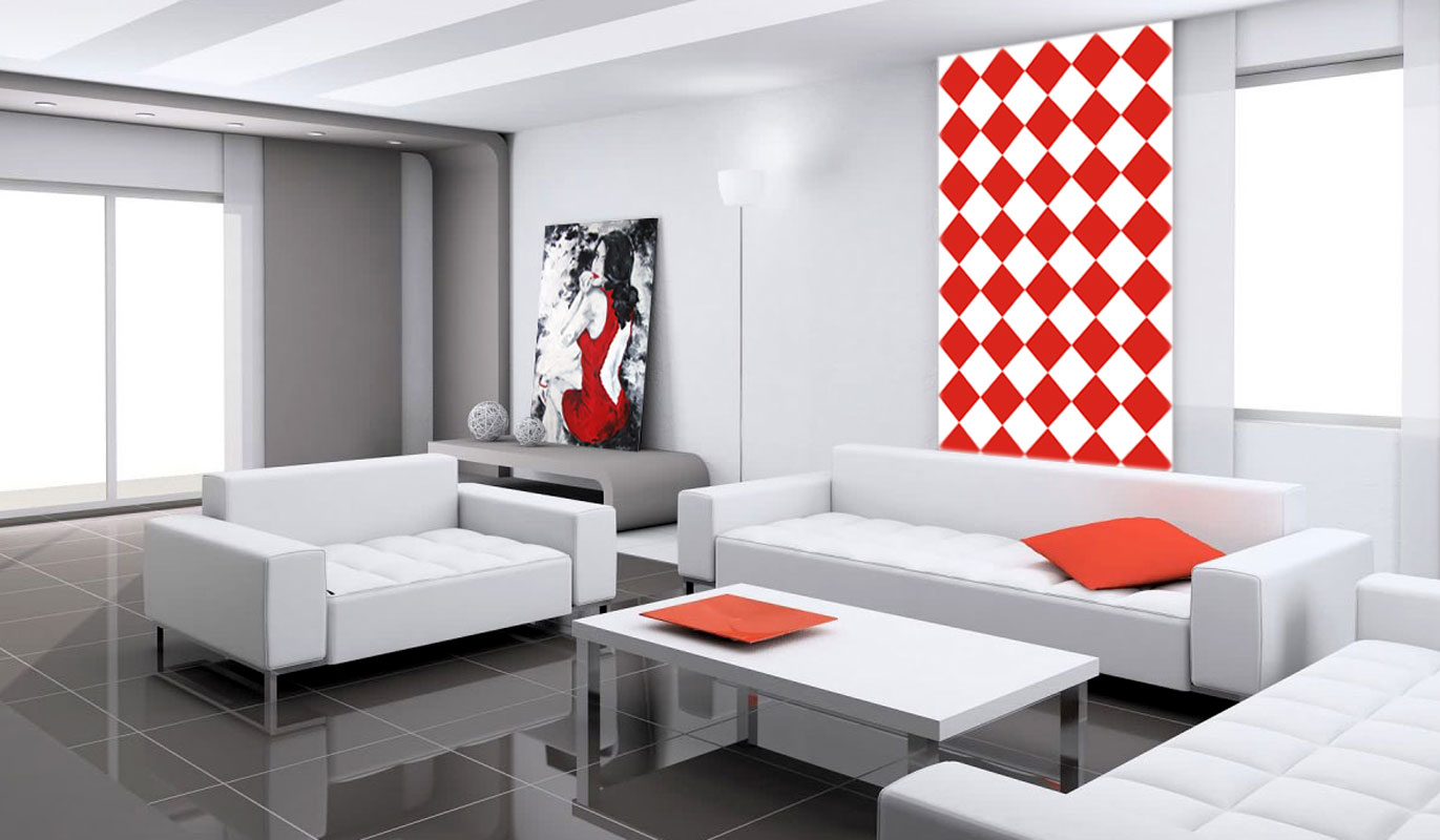 White and red harlequin wallpaper - Dekoori image 4