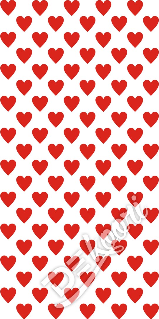 Bílá tapeta s červenými srdci, srdíčka 10 cm - Dekoori obrázek 3