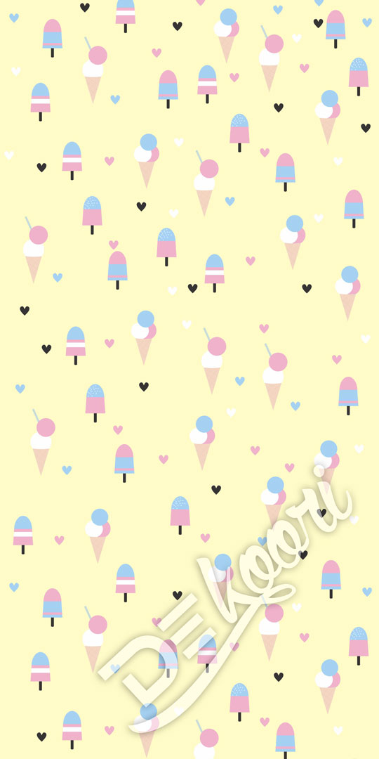 Barevná pastelová tapeta na zeď pro děti, vzor zmrzlina, nanuk, sladkosti - Dekoori obrázek 2