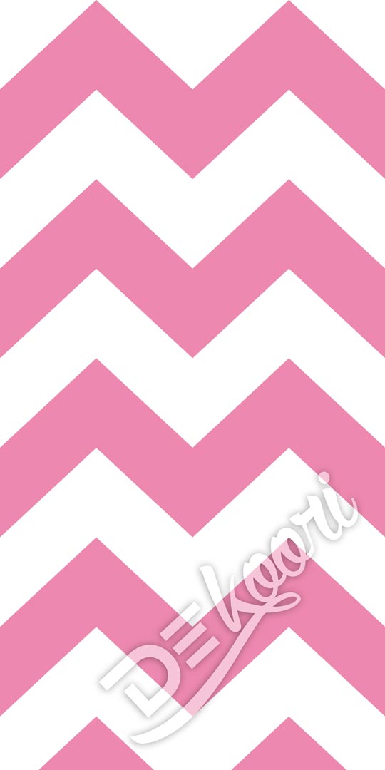 White and pink chevron wallpaper - Dekoori image 3