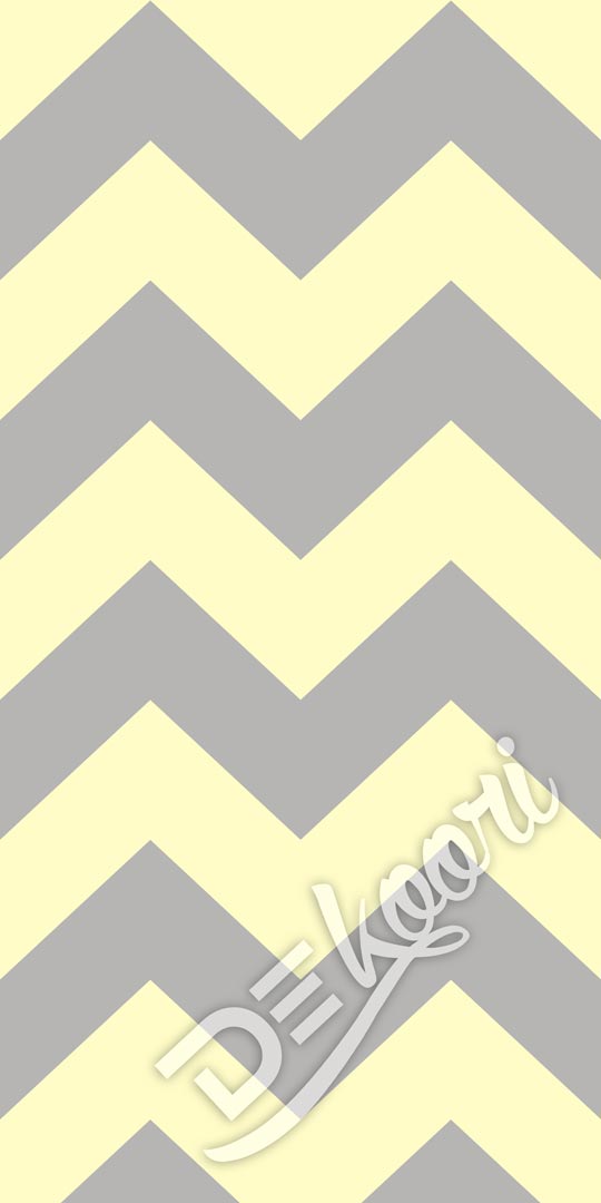 Grey and light-yellow 46 cm chevron wallpaper - Dekoori image 2