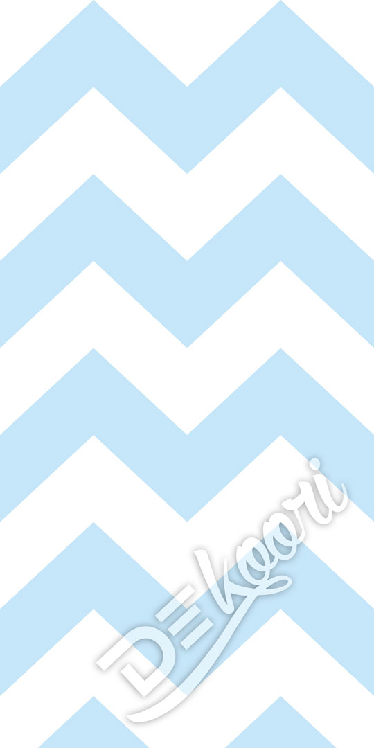 Tapeta bílo-blankytně modrá, světle modrá, se vzorem cik cak 46 cm - Dekoori obrázek 3