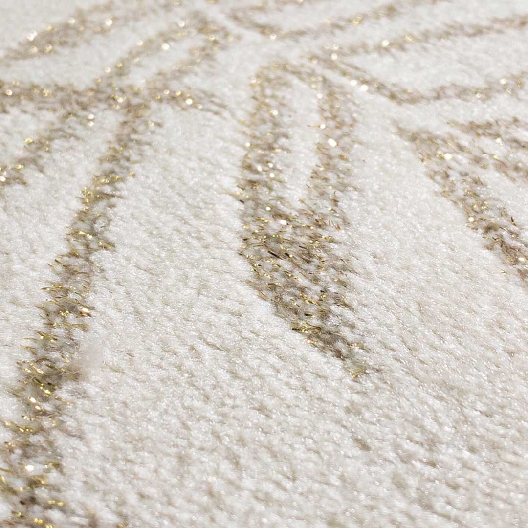Elegancki, minimalistyczny kremowo-beżowy dywan w liście Luxury Leaves - Carpetforyou zdjęcie 3