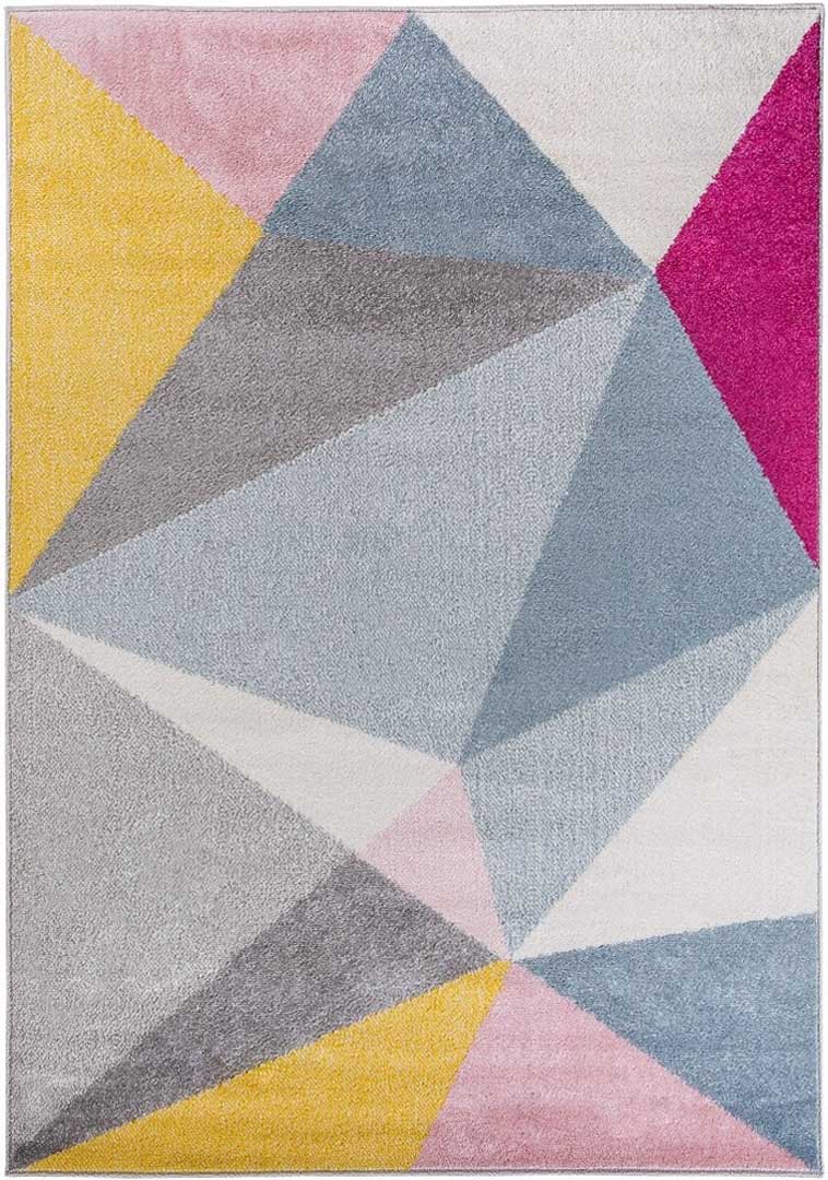 Geometryczny dywan nowoczesny do pokoju w kolorowe trójkąty w różnych rozmiarach Galaxy - Carpetforyou zdjęcie 1