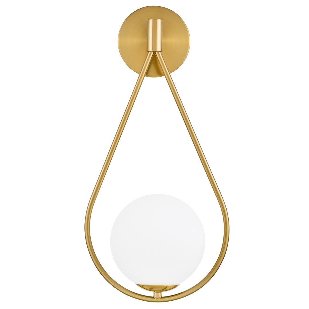 Designové nástěnné svítidlo v mosazné barvě FORNERI D15 skleněné stínidlo ve tvaru bílé koule - Lumina Deco obrázek 1