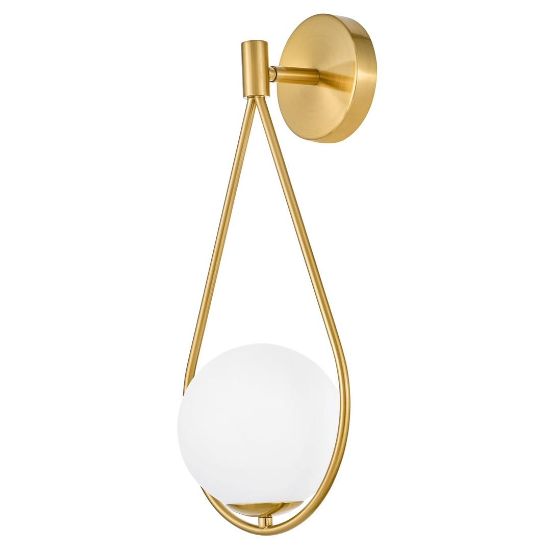 Dizajnová nástenná lampa FORNERI D15 sklenené tienidlo biela guľa, farba mosadze - Lumina Deco obrázok 2