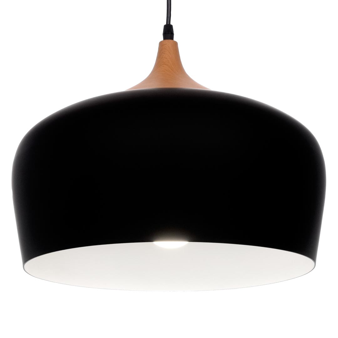 Matně černá kovová závěsná lampa CONSI, skandinávská, okrouhlá - Lumina Deco obrázek 1