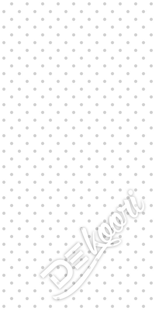 White and grey 2 cm dots wallpaper - Dekoori image 3