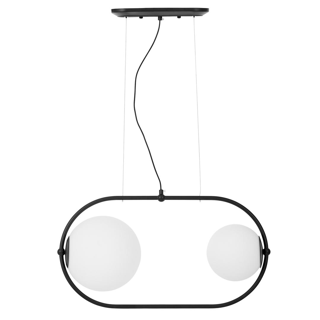 Czarna lampa wisząca ze szklanymi kloszami, designerska PANARI PRO - Lumina Deco zdjęcie 1
