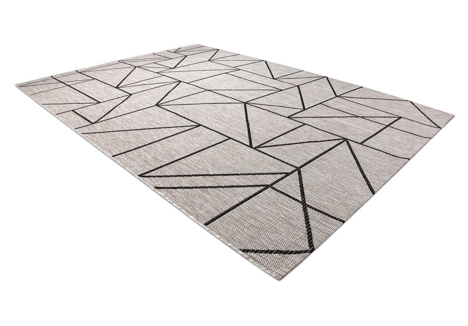 Zajímavý geometrický šedý béžový koberec s černými liniemi boho - Dywany Łuszczów obrázek 3