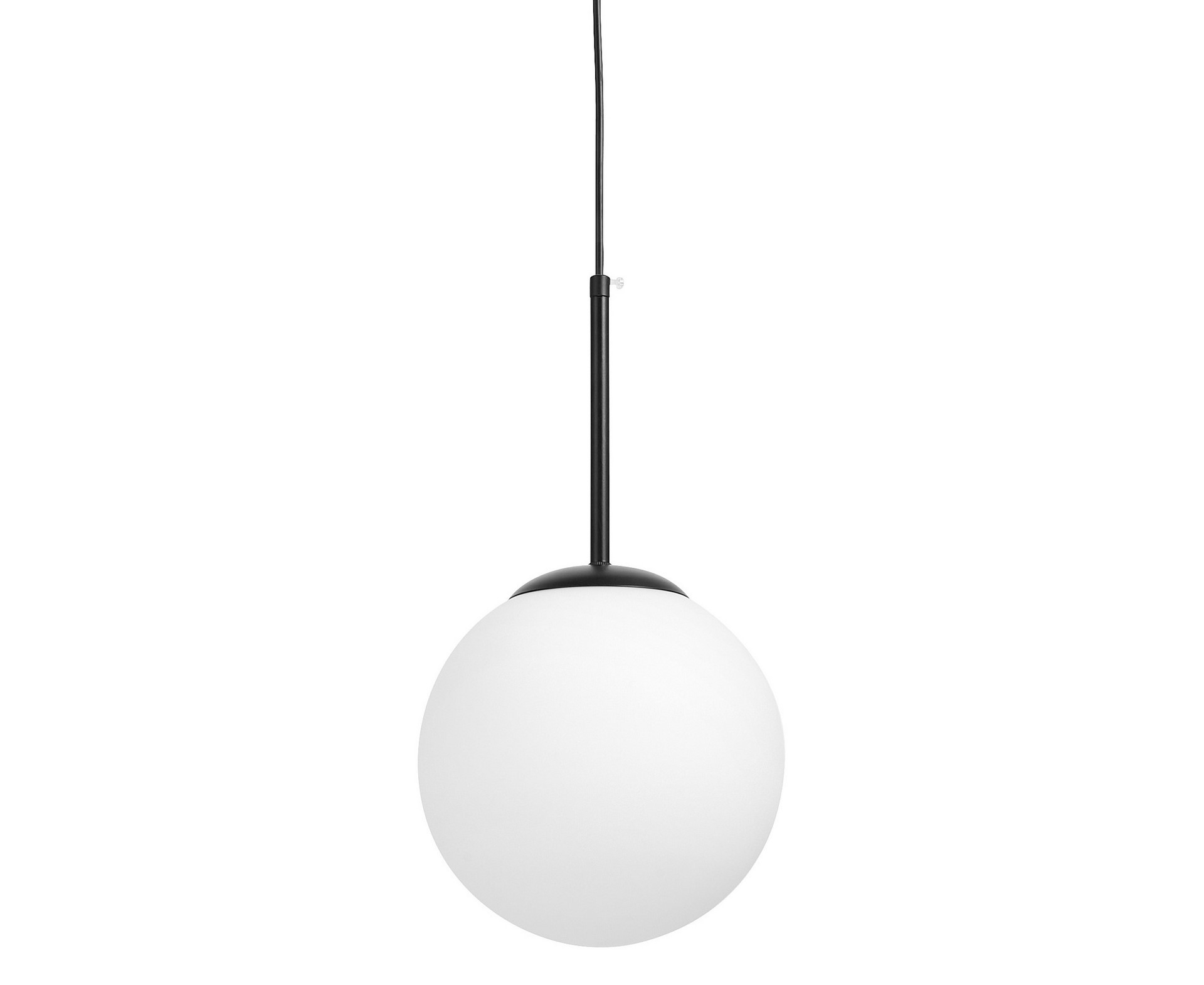Czarna lampa wisząca z białym kloszem w kształcie kuli, nowoczesna FREDICA W1 - Lumina Deco zdjęcie 1