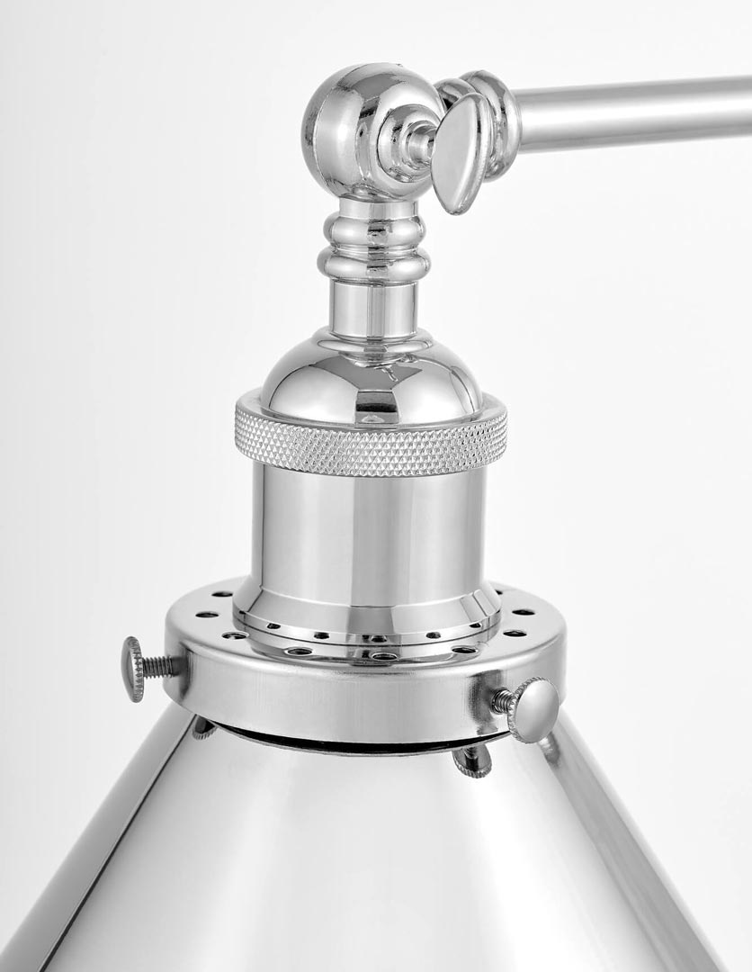 Industriální chromovaná nástěnná lampa, svítidlo GUBI W1 kovové kónické stínítko - Lumina Deco obrázek 4