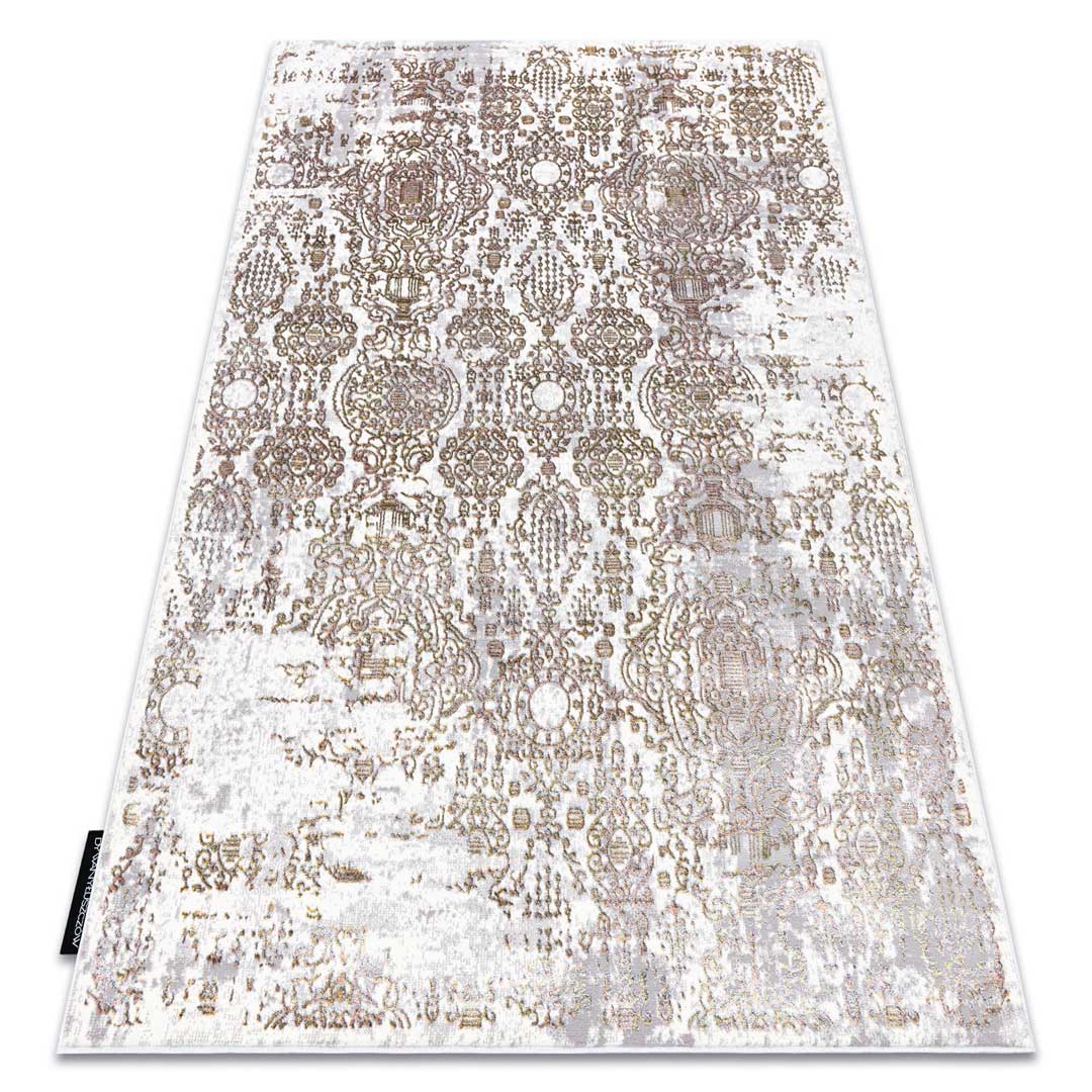 Zlato-šedo-krémový elegantní koberec s vintage efektem opotřebení DE LUXE s marockým vzorem - Dywany Łuszczów obrázek 2