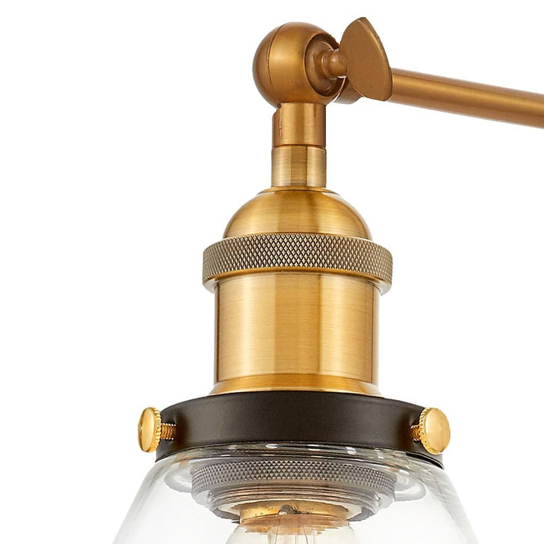 Kinkiet loftowy industrialny design NUBI szklana lampa na ścianę przezroczysta - Lumina Deco zdjęcie 4