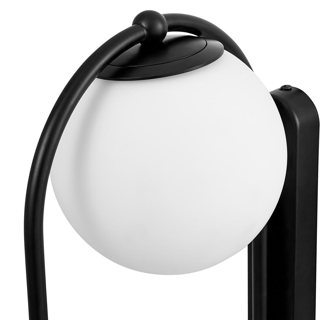 Designerski, czarny kinkiet ze szklanymi, białymi kloszami PANARI W2 - Lumina Deco zdjęcie 3