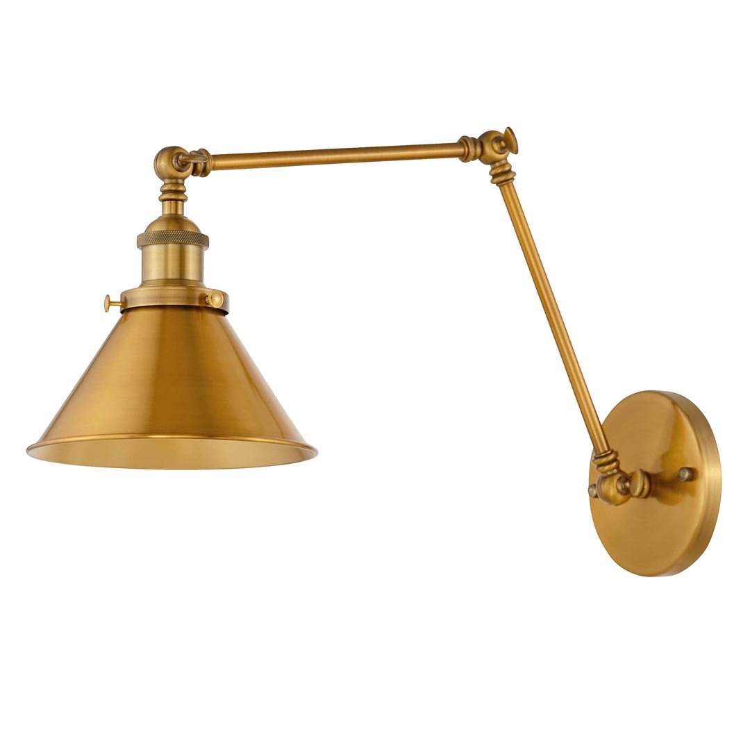 Regulowany kinkiet GUBI W2 kolor złoty mosiądz, industrialna lampa ścienna do czytania - Lumina Deco zdjęcie 1