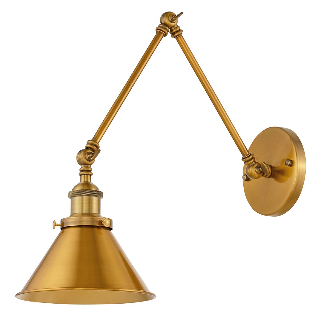 Nastaviteľné priemyselné loftové nástenné svietidlo, GUBI W2, farba zlatej mosadze, nástenná lampa na čítanie - Lumina Deco obrázok 3