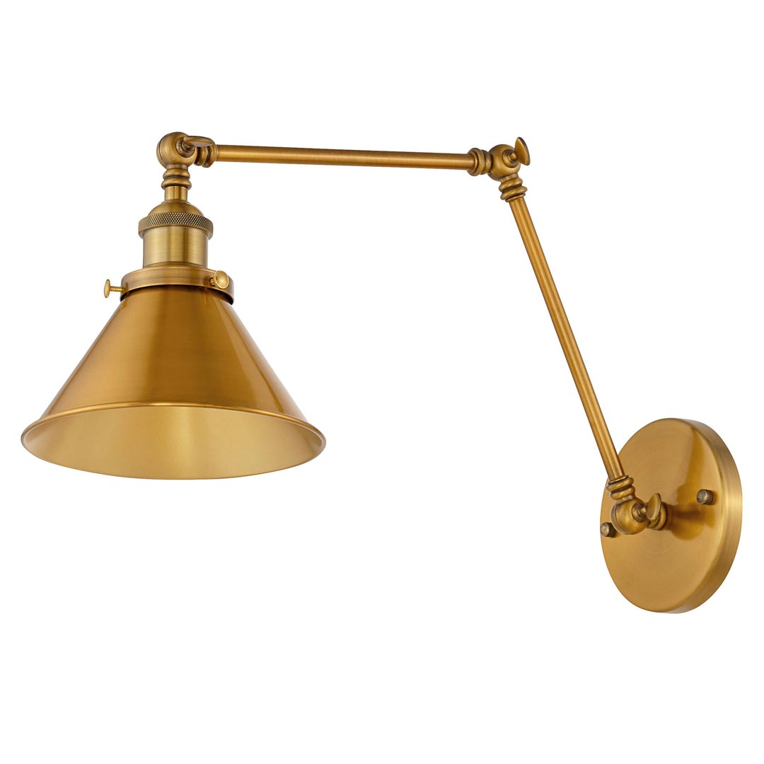Nastavitelná nástěnná lampa v barvě zlaté mosazi GUBI W2 industriální průmyslové svítidlo na čtení - Lumina Deco obrázek 2