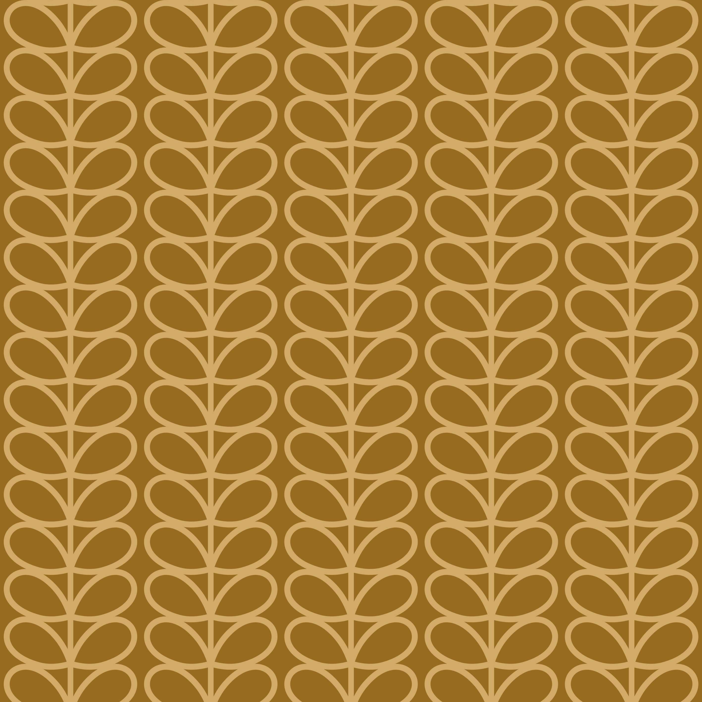 Copper wallpaper with beige leaves in Scandinavian/nordic boho style - Dekoori image 1