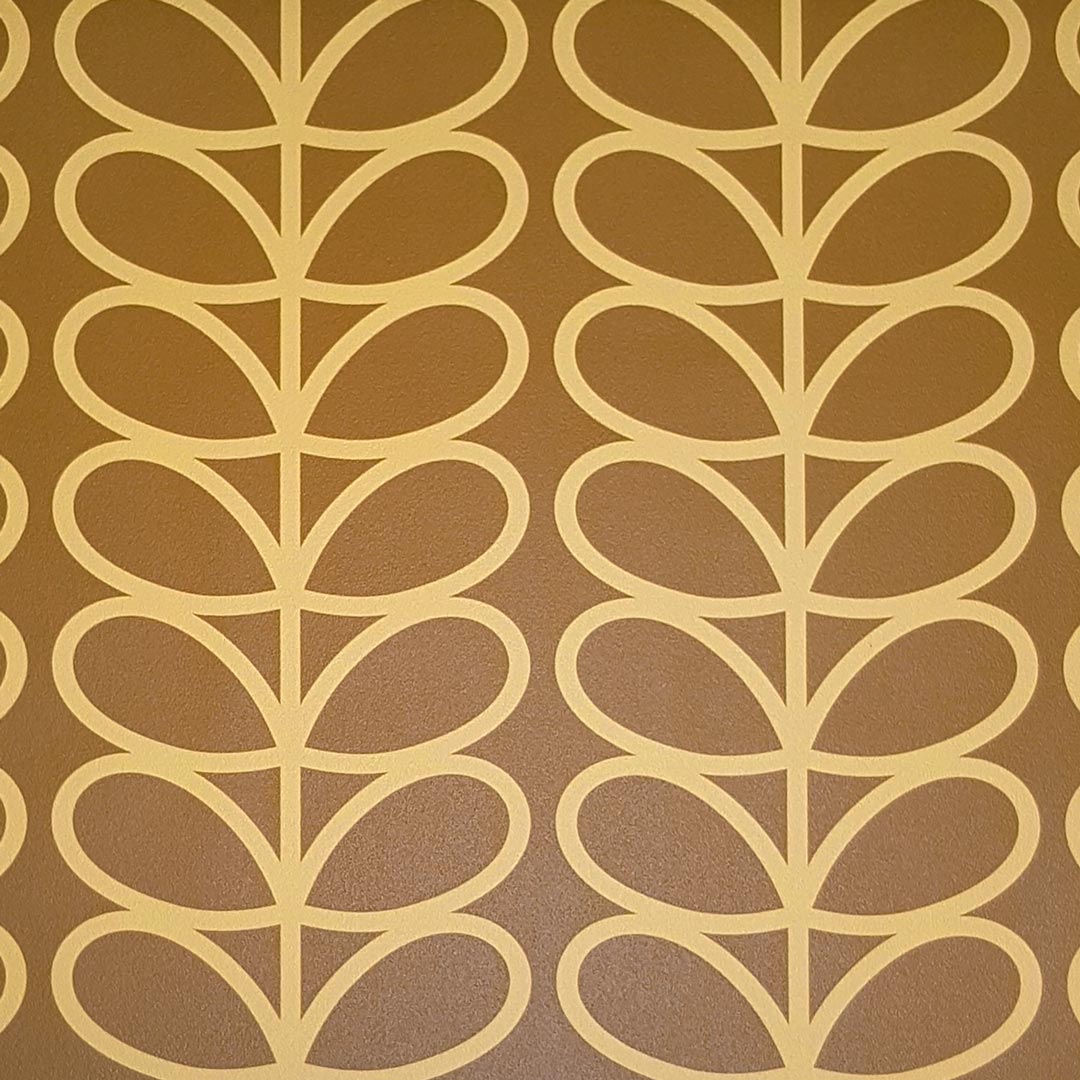 Copper wallpaper with beige leaves in Scandinavian/nordic boho style - Dekoori image 4