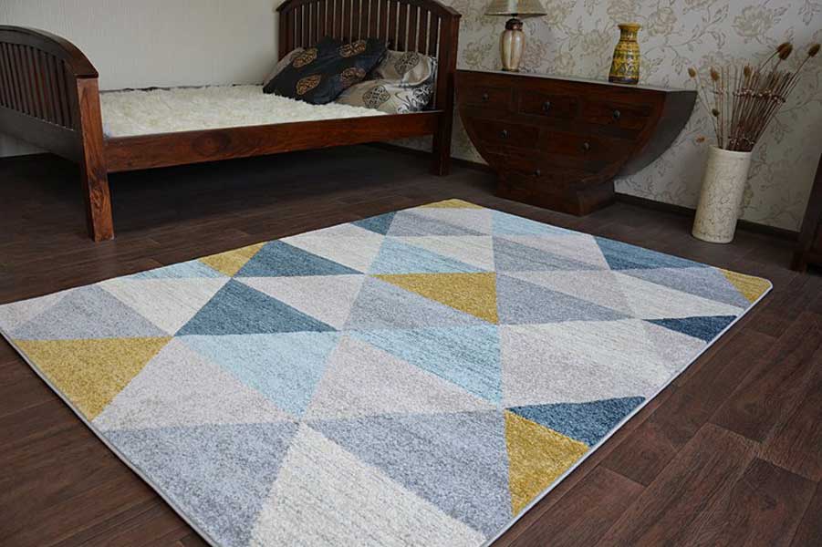Moderní koberec s pastelovými barevnými trojúhelníky do obývacího pokoje - Dywany Łuszczów obrázek 4