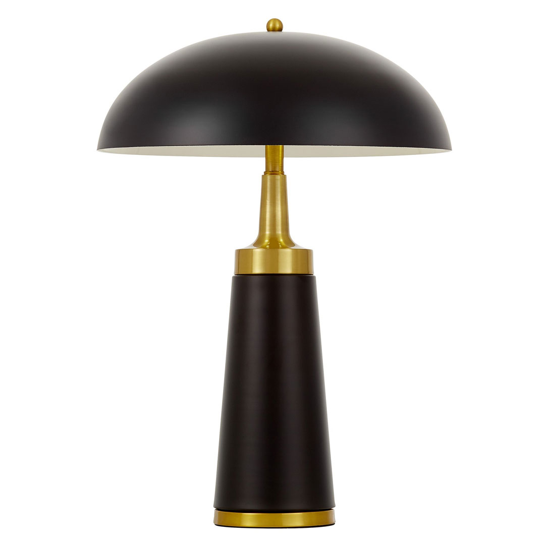 Czarno-złota lampa stołowa biurkowa nocna, metalowa, retro, vintage, bauhaus - FULTON - Lumina Deco zdjęcie 1
