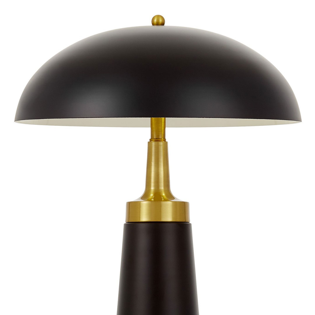 Czarno-złota lampa stołowa biurkowa nocna, metalowa, retro, vintage, bauhaus - FULTON - Lumina Deco zdjęcie 2